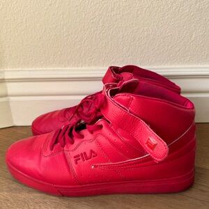 Fila Vulc Men's Shoes 11 Red High Top Sneakers Lace-Up & Hook/Loop